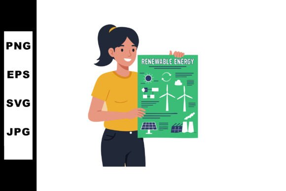 Download Woman Holding Renewable Energy Infograph - Infograph Collection
