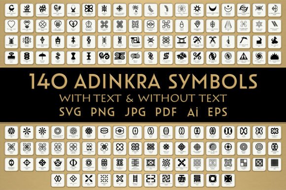Download 140 African Adinkra Symbol Vector Bundle - Symbol Collection