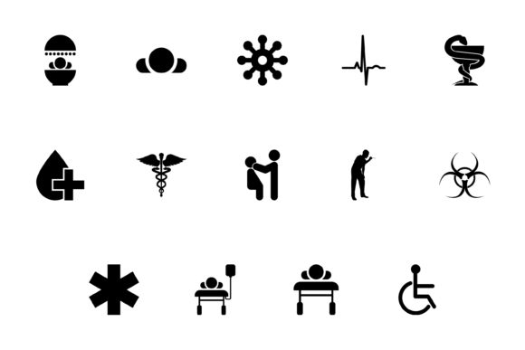 Download Medical Symbol Treatment Concept Black Set - Symbol Collection
