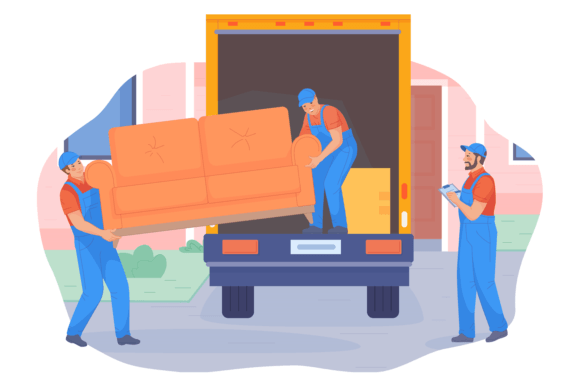 Download Moving Service Workers Carrying Furnitur - Service Collection